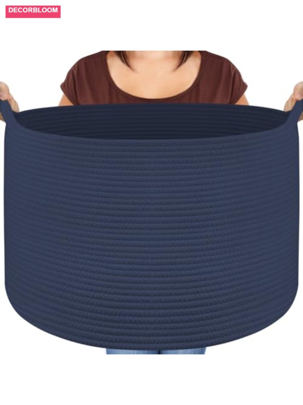 Large Woven Cotton Rope Storage Basket Basket for Toys Laundry Living Room